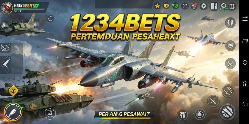 Tampilan antarmuka game Perang Pesawat yang menarik dan intuitif.