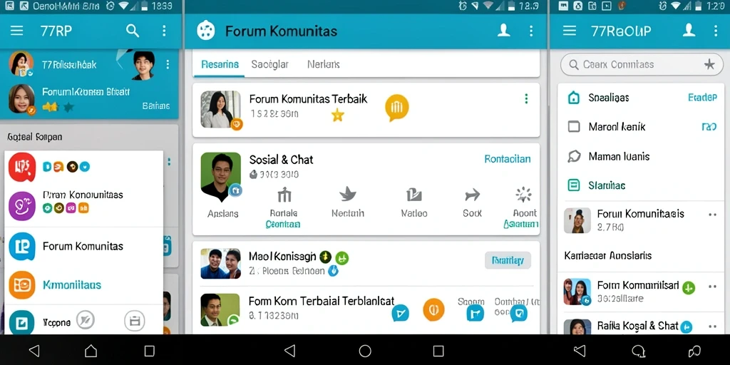 Tampilan utama 77RP dengan berbagai forum dan fungsi chat.