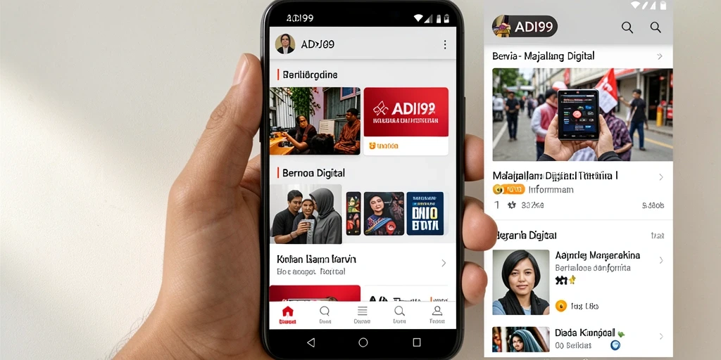 Tampilan antarmuka aplikasi ADI99 yang modern dan menarik.