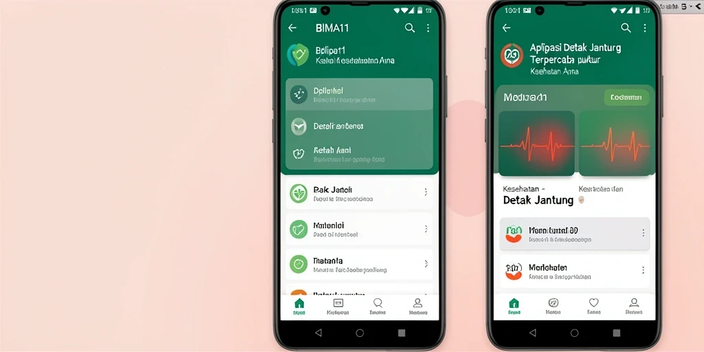 Tampilan antarmuka BIMA11 yang modern dan informatif untuk detak jantung.