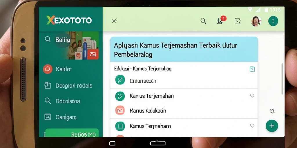 Antarmuka EXOTOTO yang intuitif dan fungsional untuk Kamus Terjemahan.