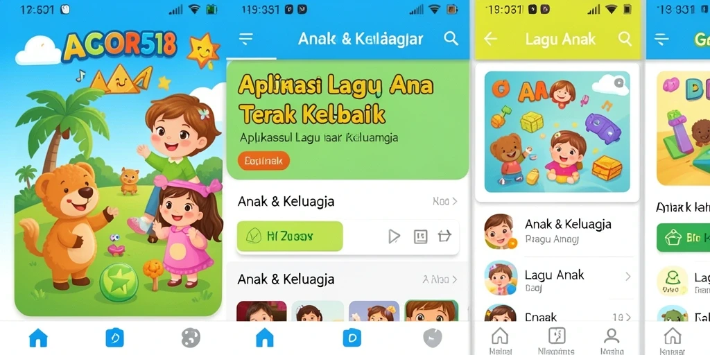 Antarmuka interaktif GACOR518 dengan banyak pilihan lagu anak.