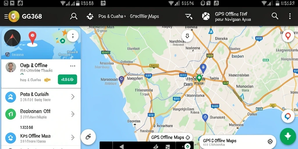 Tampilan antarmuka GG368 yang ramah pengguna untuk GPS Offline Maps.