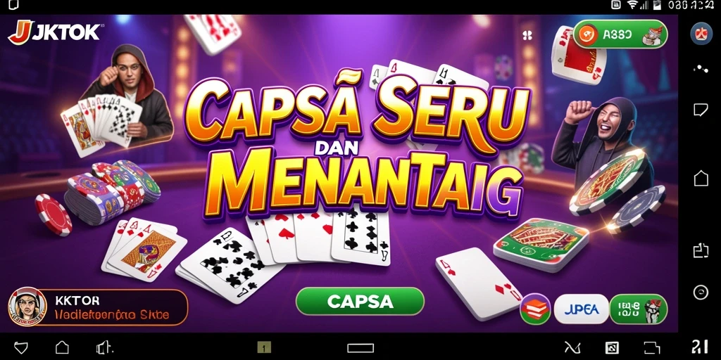 Tampilan antarmuka permainan Capsa yang menarik dan interaktif.