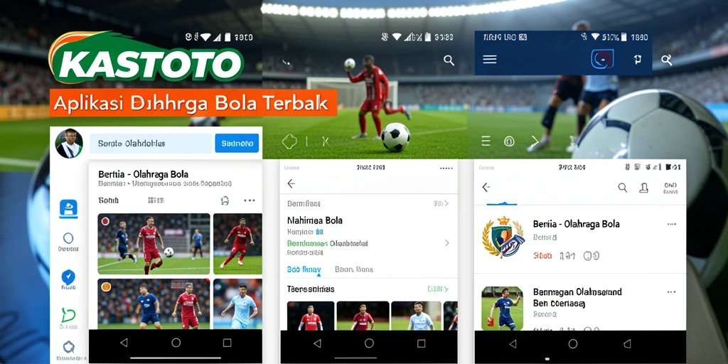 Antarmuka aplikasi KASTOTO dengan fitur berita olahraga bola terkini.