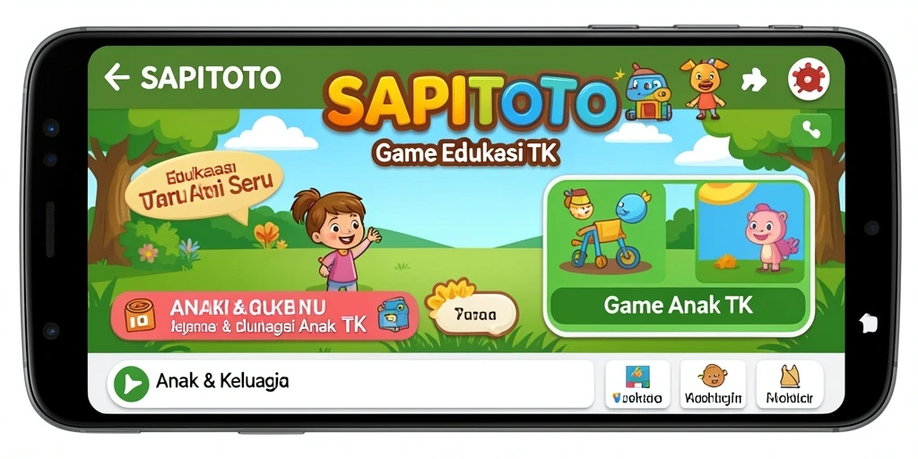 Antarmuka SAPITOTO yang interaktif dan mengasyikkan untuk anak-anak.