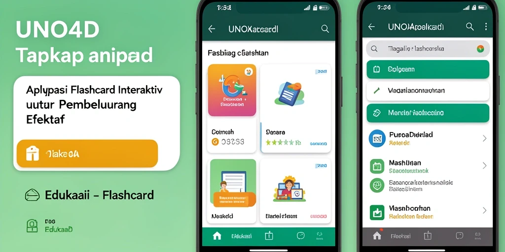 Tampilan antarmuka interaktif aplikasi Flashcard UNO4D yang menarik.